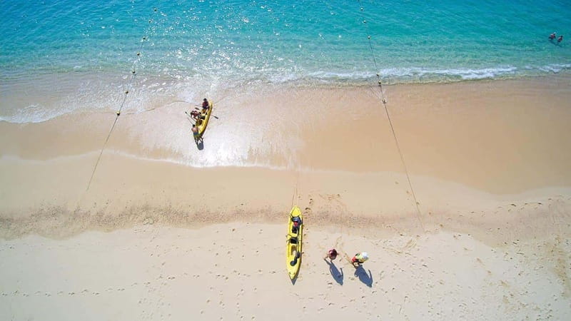 Cabo: Half-Day Kayak & Snorkel to Santa Maria & Chileno Bay - Santa María Bay: craggy cliffs, calmer water, and your first snorkel