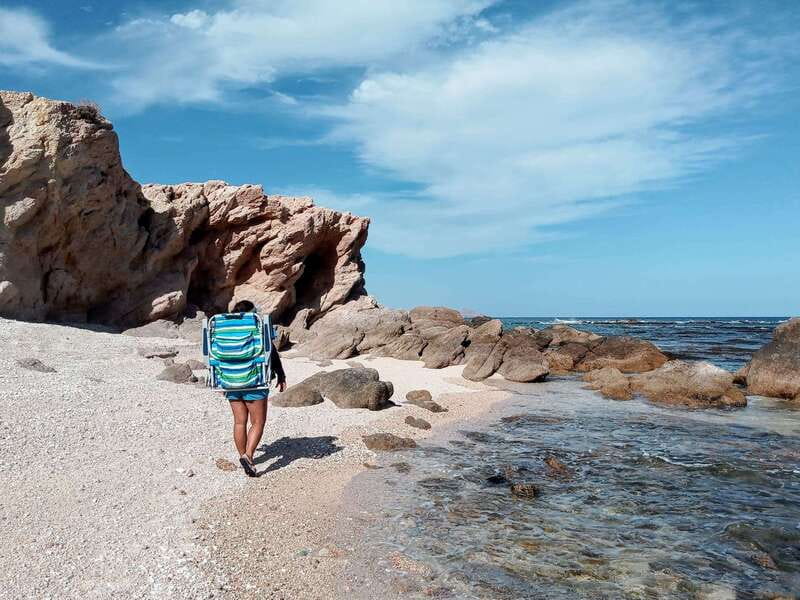 Cabo: Hidden Beach Day with Snorkeling in the Sea of Cortez - The Short Rock-Ledge Walk to Your Beach Setup