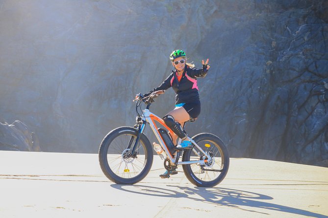 Electric Bike Beach Adventure with Tequila Tasting and Lunch - Desert trails with cacti and canyon lines: the part that feels like real exploration