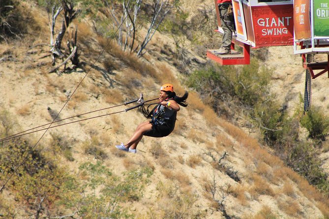 Extreme Swing - Fly from the Glass Bottom Gondola - The Giant Swing Itself: Free-Fall, Then a 73-Meter Pendulum at 87 mph