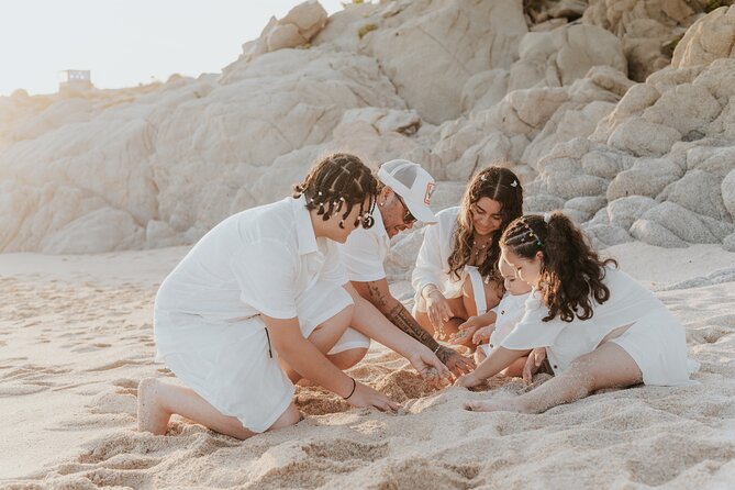 Family photo shoot on beach monuments - Cabo Sunset Photos at El Arco: What You’re Really Buying