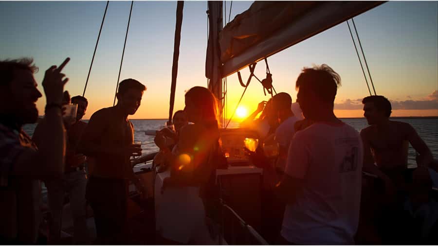 Los Cabos Catamaran: Iconic Sunset Cruise with Drinks & DJ - The Lily Pad mat: the water break you’ll actually use