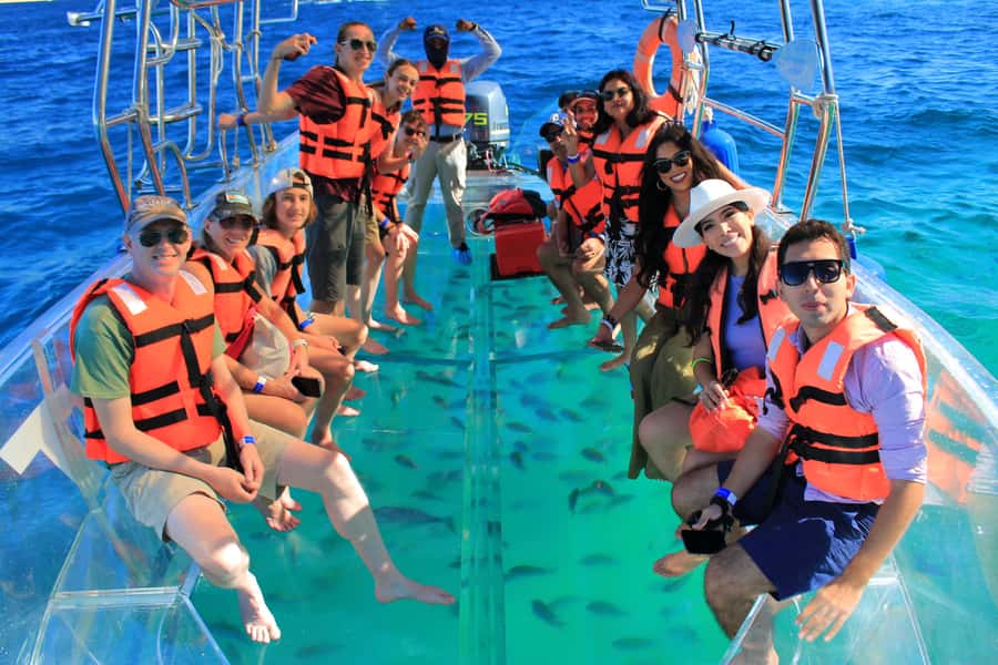 Los Cabos Tour to the Arch in a Transparent Boat - El Médano Beach (optional): swim time with the right gear