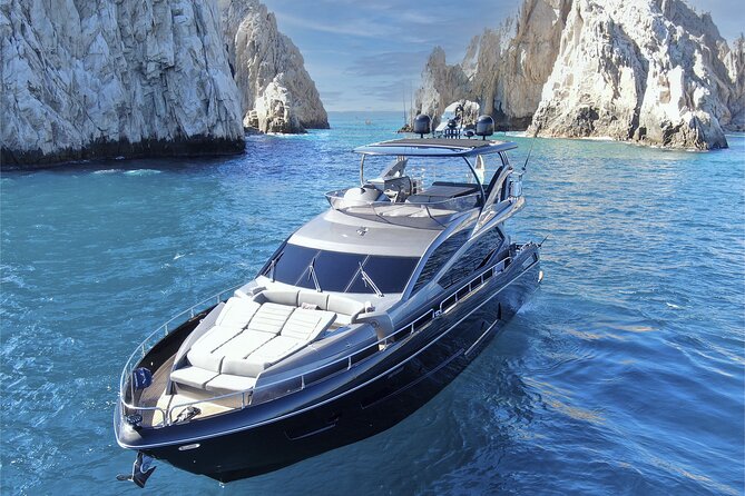 Luxury Black Yacht in Cabo - Stop 1: Cabo San Lucas Beach and the Water-Toy Setup