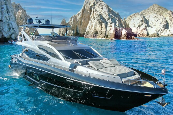 Luxury Black Yacht in Cabo - Stop 4: Medano Beach Drinks, Food, and More Water Time