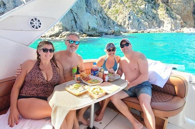 Luxury Experience on Private Yacht 34ft in Cabo - On-board comfort: shade, cabin, bathroom, and a bow-sun spot