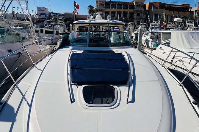 Luxury Yacht Tour in Los Cabos 45FT SeaRay Sundancer - Stop 2: Playa de los Amantes for Calm Water, Swimming, and Snorkeling