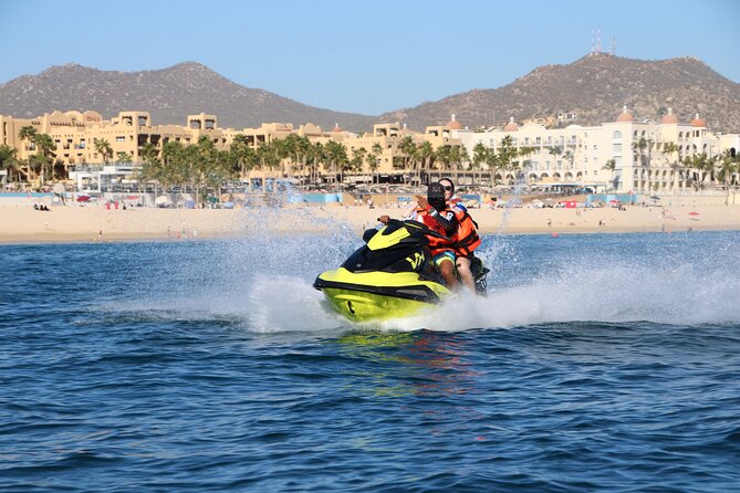 New Jetski Adventure in Cabo San Lucas Bay with Hotel Pickup 1hr - Pickup and Check-In at Real Baja Tours Waverunners (Playa 8 Cascadas)