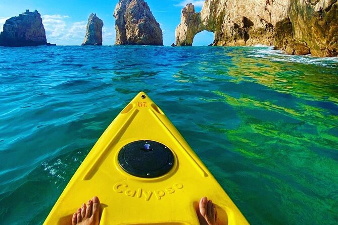 Private Los Cabos Arch and Playa del Amor Tour by Glass Bottom Kayak - Playa del Amor: Clear Water, Sea Lions Nearby, and Wave Limits