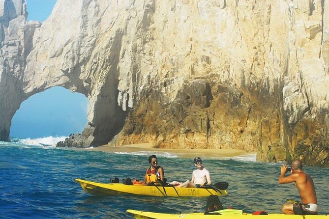 Private Los Cabos Arch & Playa del Amor tour by Glass bottom kayak - Pelican Rock: birds, snorkeling, and your first underwater peek
