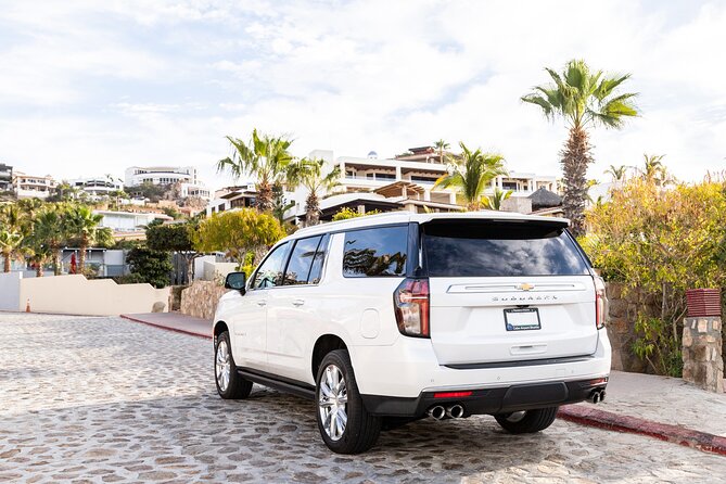 Private SUV Round-Trip from Airport to Cabo San Lucas Pacific - On the Road to Cabo: AC Comfort, Cold Drinks, and Bluetooth Music