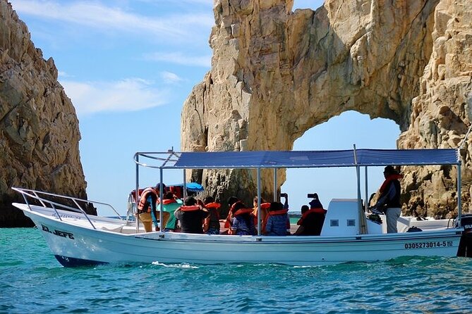 Shared Experience Glass Bottom Boat to the Arch in Cabo San Lucas - Getting on board at the El Médano Marina meeting point