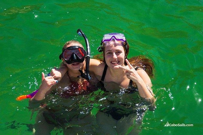 Snorkeling in Cabo San Lucas on 35' Sea Amore Trimaran - Food, drinks, and the little comforts that keep it from feeling rushed