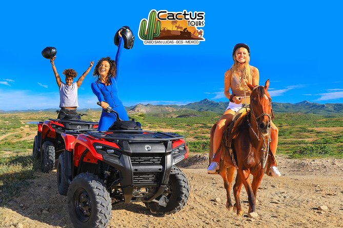 UTV, Free Horseback Ride, and Sky Bike Adventure Combo - Migriño Beach: sand dunes, ocean cliffs, and big photo energy